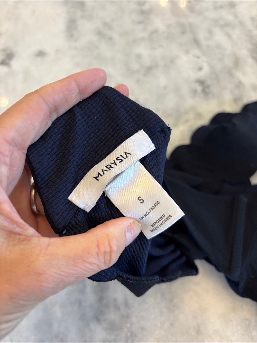 Marysia Scalloped Knot Front Black Crop Top - Picture 7 of 7